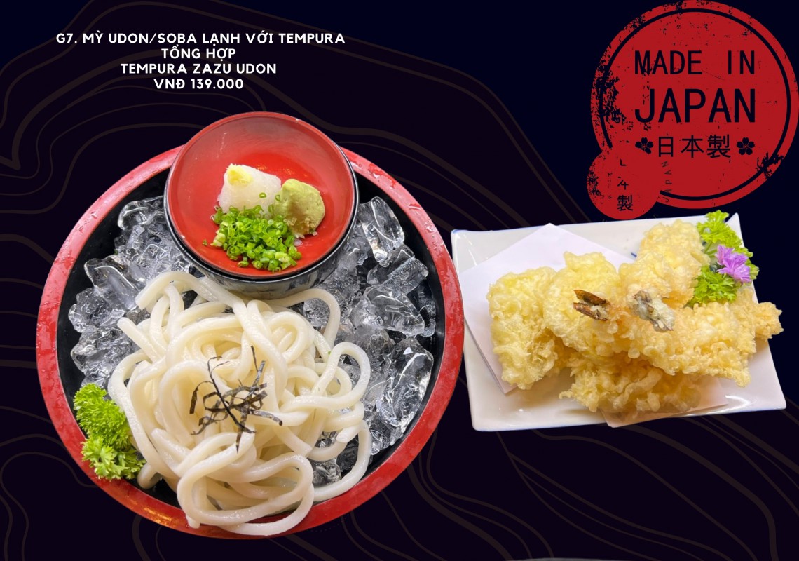 G7. Mỳ Udon/soba lạnh với tempura tổng hợp Tempura zazu udon